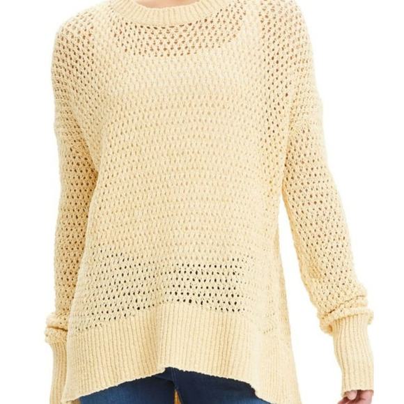 Theory Karenia Crochet Sughero Open Knit Sweater in Butter Women's L - Picture 1 of 12